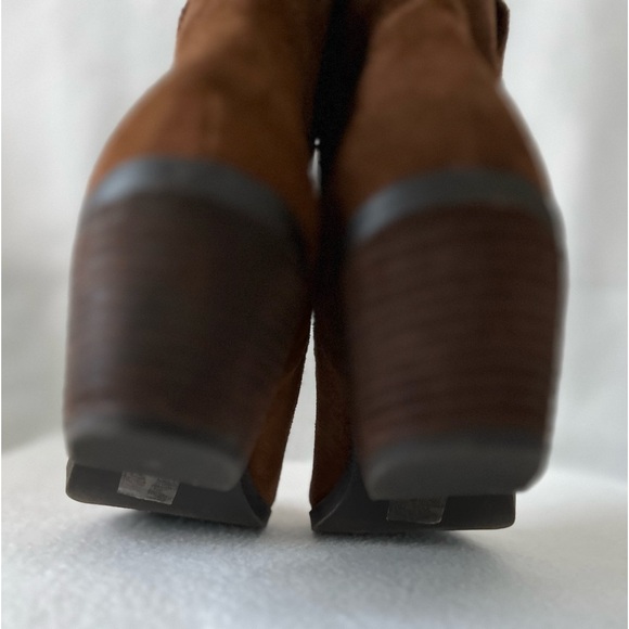 Call It Spring Size 7 Cognac Suede Ankle Booties - Picture 8 of 14